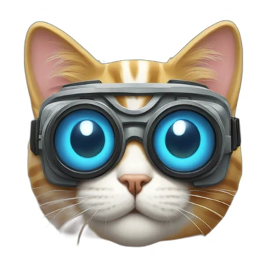 Cat with nightvison goggles sticker