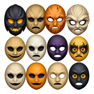 Artistic scary masks sticker