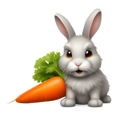 Bunny eating carrot sticker