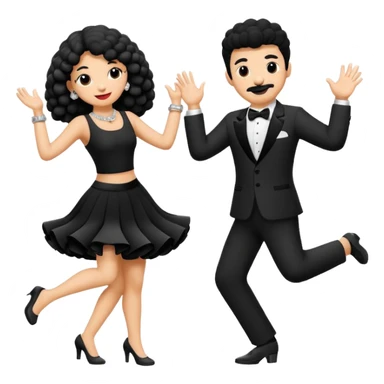 2 perros poddle uno macho y una hembra bailando  sticker