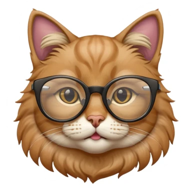 Cat wearing geekchic mood glasses, only face sticker