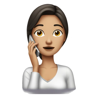 Beautiful Brunette Woman talking on her cellphone crying sticker