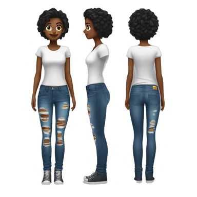 dark blue ripped jeans female sticker