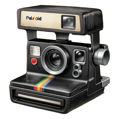 Polaroid camera printing a burnt photo. sticker