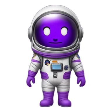 purple funny spaceman sticker