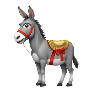 Donkey with a bow sticker
