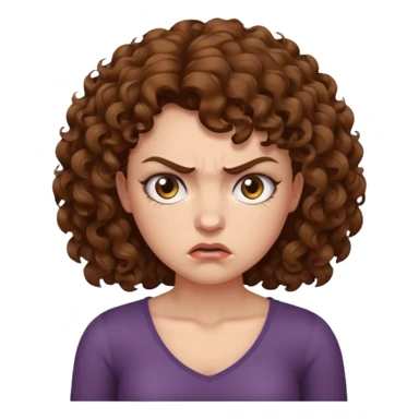 angry curly haired woman with torso sticker