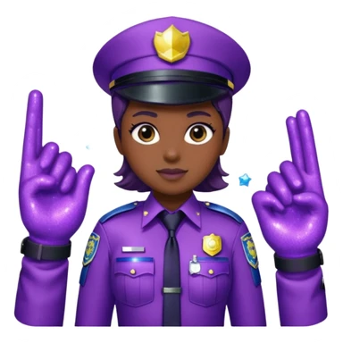 Glitter Purple and Cian police sticker