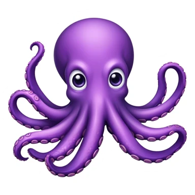 Purple octopus with kind eyes sticker