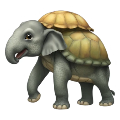 Tortue sur éléphant sticker