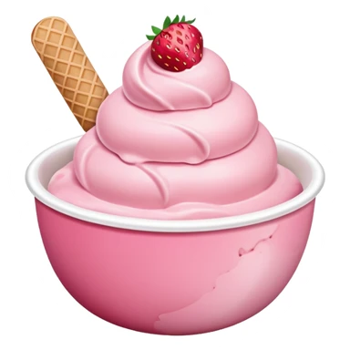 strawberry icecream in bowl sticker