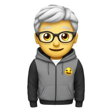 Profesor Educación Física sudadera gris marca Adidas. Cabello juvenil corto de color negro hacia el costado, con aretes tipo argolla pequeños. sticker