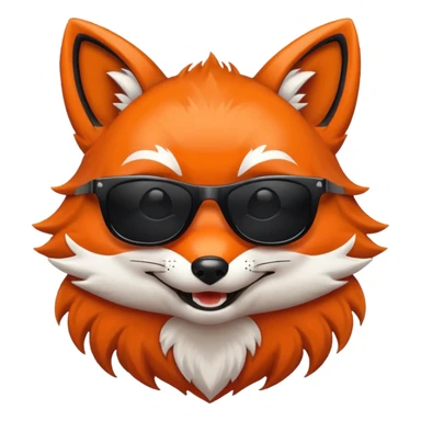 pixel grinning fox caricature hacker logo sticker