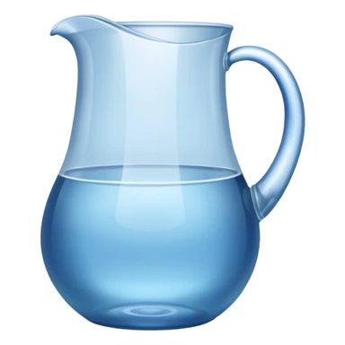 A water pitcher, transparent, slightly blue water, no lid, no droplets, tall. Without a handle and without nose.
 sticker