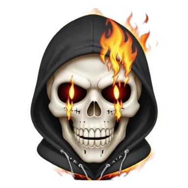 Bro I wanna skull with hoodie on the hoodie has to be on fire and I want matrix blood with the codes and weird numbers spilling out eyes and mouth almost give him a diamond grill in his mouth make it shinny where is the matrix symbols  sticker