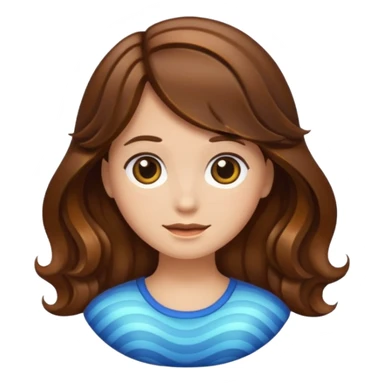 Make like real emoji brown hair sticker