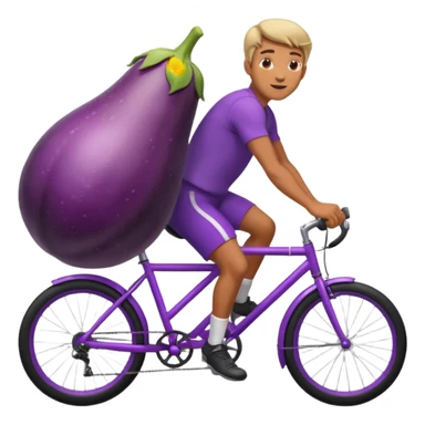 guy riding a eggplant like a bike  sticker