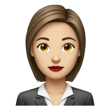 brown straight hair and red lips young female lawyer sticker