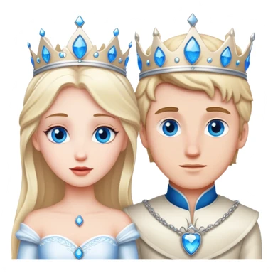 White Princess and white bleu eyes prince love sticker