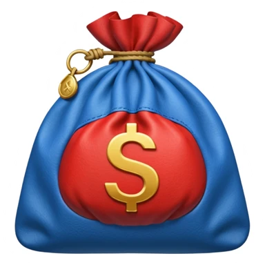 money bag blue (#00A3E0) and red (#F9423A) sticker