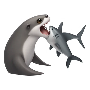 ferret kissing shark sticker