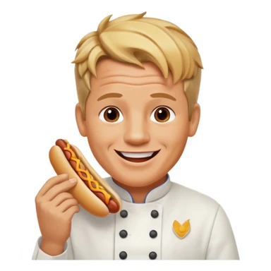 gordon ramsay eat hotdog, happy smile sticker