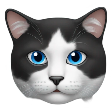 black and white cat with funny moustace and blue eyes like charlie chaplin sticker
