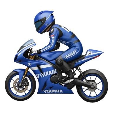 yamaha motorcycle racer with full face helmet sticker