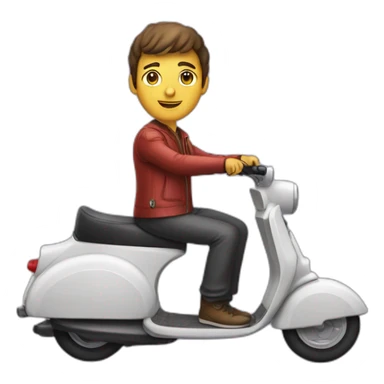 Larusso sur un scooter sticker