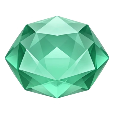 Mint green realistic still life 3d rendering gemstone sticker