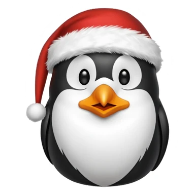santa penguin with white beard sticker