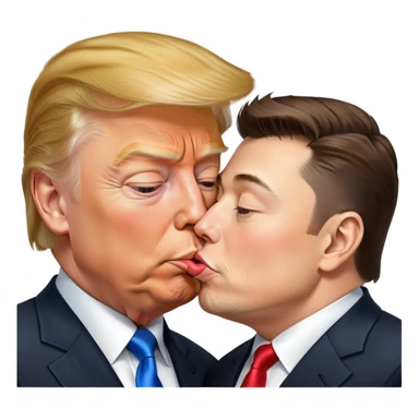 elon musk kissing trump sticker