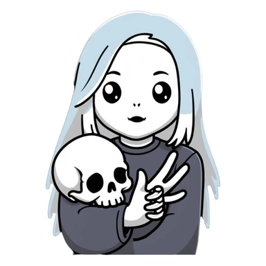 black and white ghost like Phoebe Bridgers Punisher album sticker