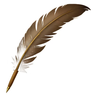 Quill pen with parchment scroll sticker