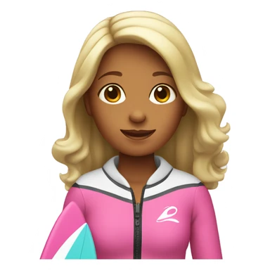 Girl surfer with pink surf board sticker