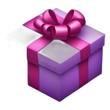 gift box(in purple color) for valentine's day. heart shaped stickers around the box sticker