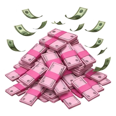 pink money flying  sticker