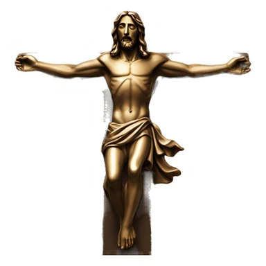 bronze, jesus away on crucifix sticker
