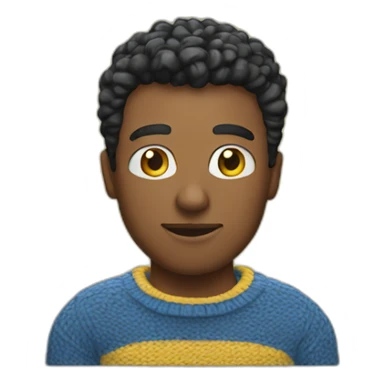 Man in blue and yellow sweater sticker