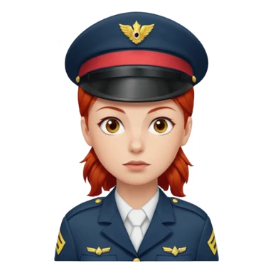 women Soldier red hair just sticker