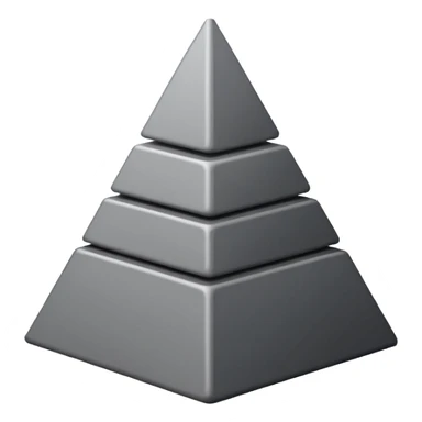 2D triangle with squares stacking up inside to demonstrate a bureaucratic system (all black and white) sticker