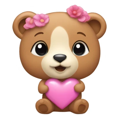 Rosa Herz mit Teddybär  sticker