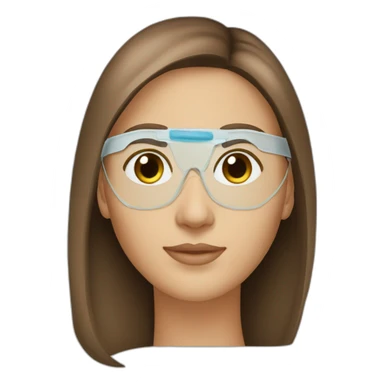 lasik eye surgery mask with brown straight hair sticker