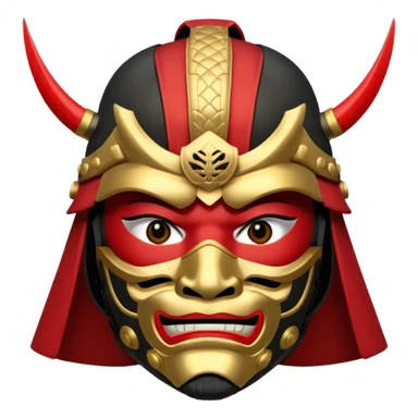 Samurai with black red and gold armor and they have a detailed mask covering their mouth sticker