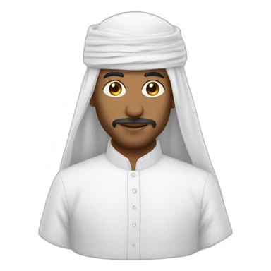 Man wearing white omani musar sticker