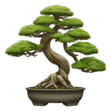 bonsai tree intertwined with torii sticker