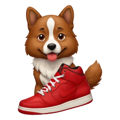 dog with jordans (shoes) sticker
