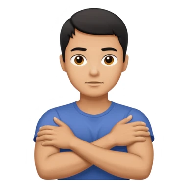 Man strangling  Himself with arms crossed over and grabbing neck tightly sticker