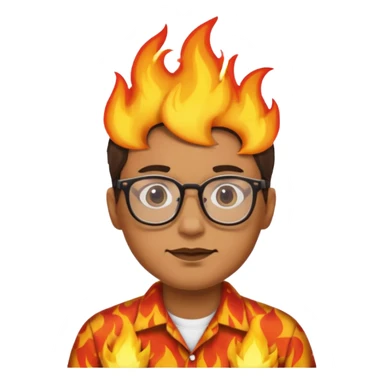 Fuego con gafas sticker