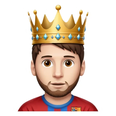 messi with a king crown sticker